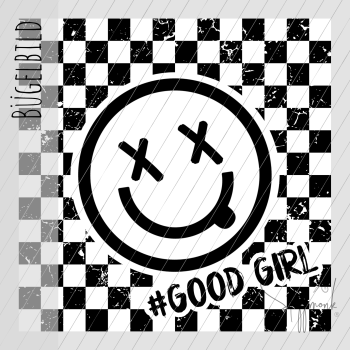 Bügelbild - " Karogrunge - Good Girl  " - Höhe ca. 19 cm