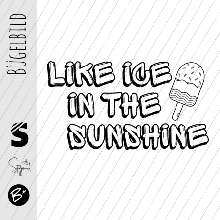 Bügelbild - " Like ice in the sunshine " - #schwarz (mit Eis)