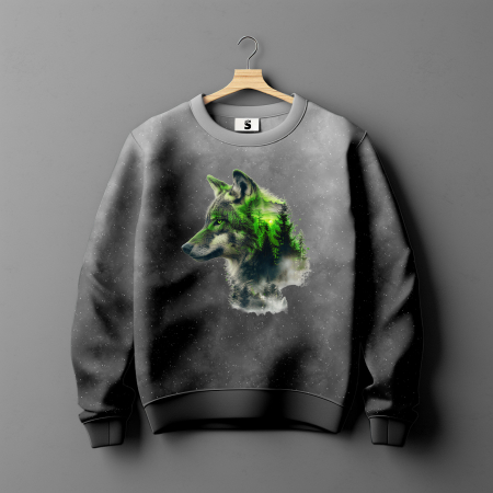 Grunge Panel Verlauf - #hellgrau/dunkelgrau - Bio French Terry - Höhe ca. 0,85 Meter