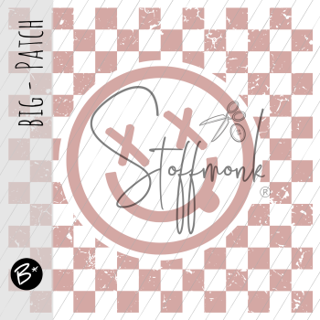 BIG Patch - Smilie - Karo Rosa