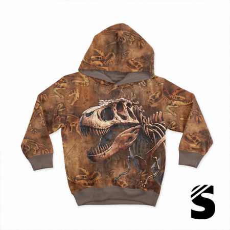 PANEL  Dino Skelett -  French Terry  (Reaktivdruck)