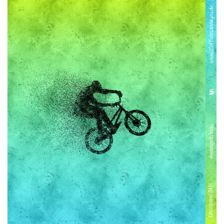 Ep - EINZEL Panel - BMX BIKE  " Neongelb/Blau " - Bio Jersey