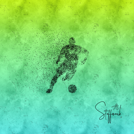 Ep - EINZEL Panel - FUSSBALL " Neongelb/Blau " - Bio Jersey