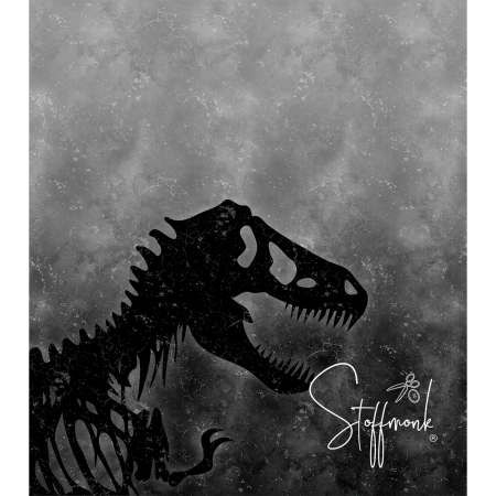 Ep - EINZEL Panel - " HELLGRAU/DUNKELGRAU - T-Rex groß " - Bio Jersey