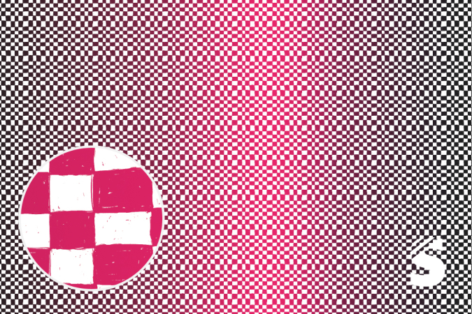 GROOVY KARO - #dunkelgrau/pink - Bio French Terry