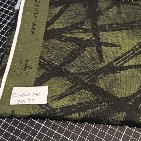 HS#65 -  0,43 Meter Strokes #army - Bio French Terry - statt 9,85 € -- NUR 6,90 €