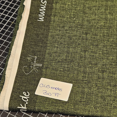 HS#66 -  0,45 Meter Leinenoptik #army - Bio French Terry - statt 10,30 € -- NUR 7,20 €