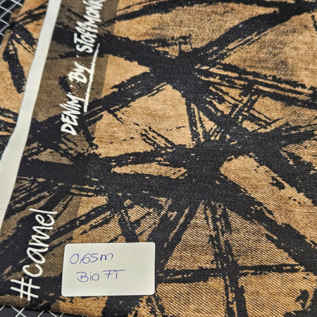 HS#89 - 0,65 Meter Strokes #camel - Bio French Terry - statt 14,88€ -- NUR 10,42 €