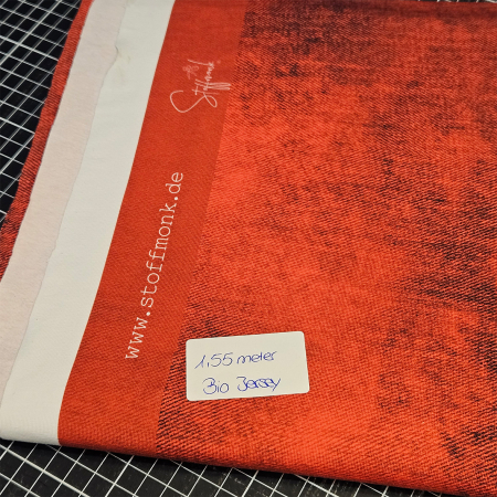 HS#98 - 1,55 Meter Denim #rot - Bio Jersey - statt 35,50€ -- NUR 24,85 €