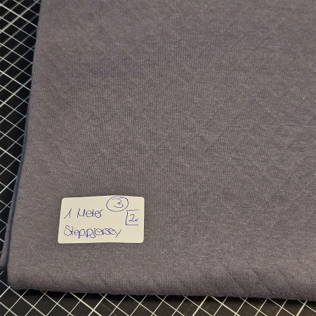 HS#99 - B-Ware  1 Meter Steppjersey Grau - statt 13,90€ -- NUR 9,70 €