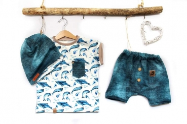 Baumwoll Jersey - Aquarell Wale -