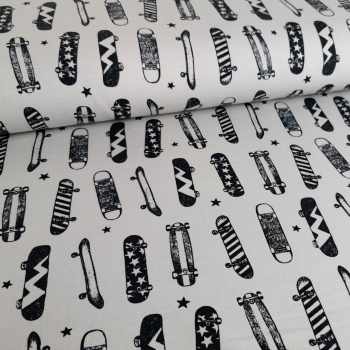 Sommersweat French Terry Grau "Skateboard"