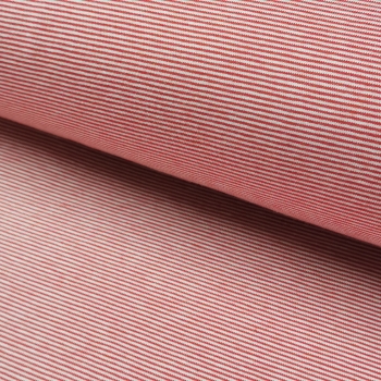 Baumwoll Jersey mini Streifen 1mm - Rot weiß