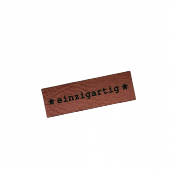 Label - "einzigartig" -  ca. 1,5 cm x 4,5 cm - Kunstleder ++ Farbauswahl ++