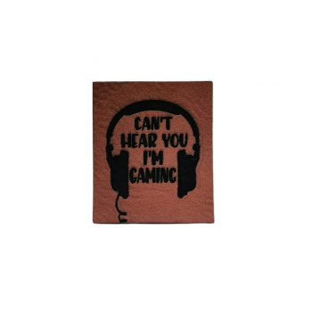 Label - "CAN´T HEAR YOU - I´M GAMING" -  ca. 3 cm x 3,5 cm - Kunstleder ++ Farbauswahl ++