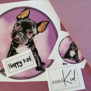 Patch / Aufnäher  - "Hund" auf Lila