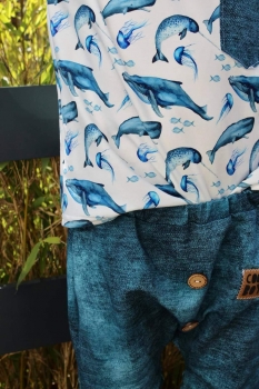 Baumwoll Jersey - Aquarell Wale -
