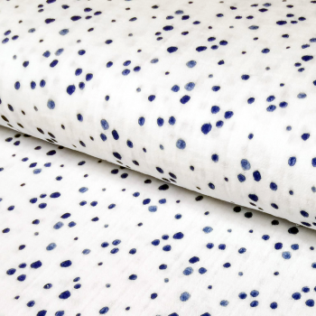 Musselin Double Gauze - Kleckse Blau