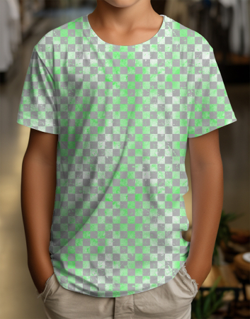 Karogrunge - #grau/minze  -  Bio Jersey