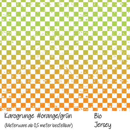 Karogrunge #orange/grün - Bio Jersey