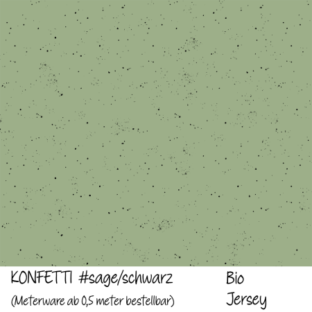 Konfetti #sage/schwarz - Bio Jersey