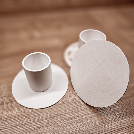 Kerzenhalter Kommunion #weiss ~ optional mit Kerzenring aus Holz ( Zweige/Fische/Taube)