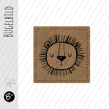 Bügelbild - Label - Löwe - ca. 3 cm x 3 cm