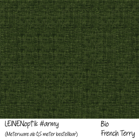 Leinenoptik #army - Bio French Terry