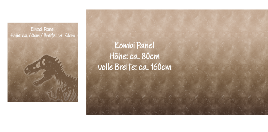 Ep - EINZEL Panel - " BEIGE/BRAUN - T-Rex groß " - Bio Jersey