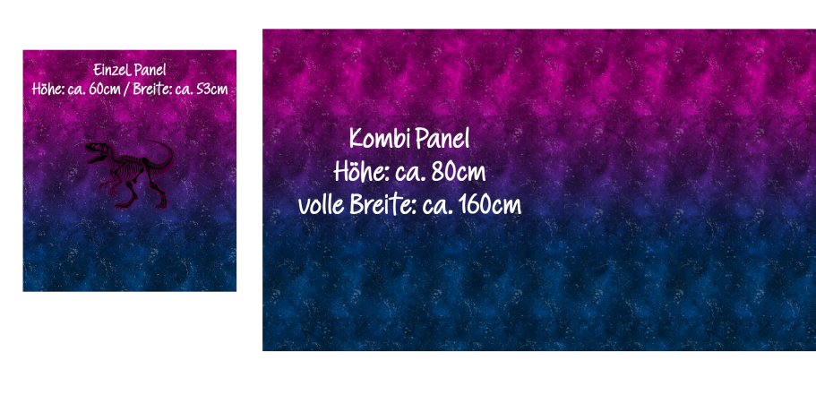 Ep - EINZEL Panel - DINO  " PINK/BLAU " - Bio Jersey