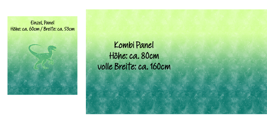 Ep - EINZEL Panel "DINO"  - " HELLLIME/SEA " - Bio Jersey