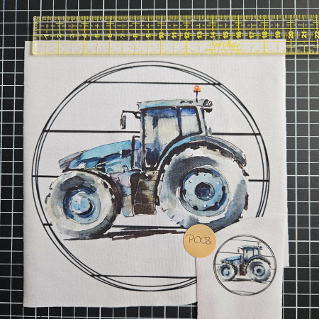 P008 - Patch SET - Traktor blau - 18cm + 5cm - 4,50 €