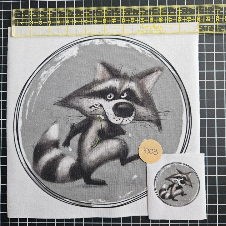 P009 - Patch SET - Waschbär grau - 19cm + 5cm - 4,50 €