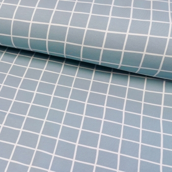 BIO SOFT Sweat French Terry angeraut - Karo / Hellblau -