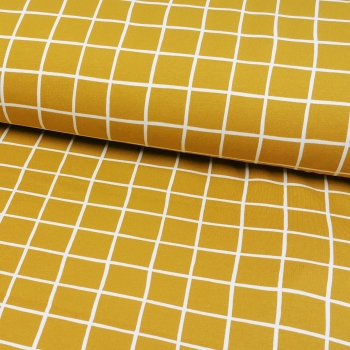 BIO SOFT Sweat French Terry angeraut - Karo / Ocker Senfgelb