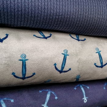 BIO Sweat French Terry - Anker - Grau