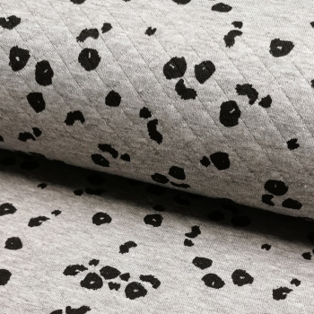 Steppjersey Leoparden Print - Grau