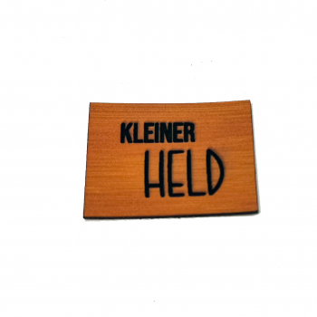 Label - Kleiner HELD - ca. 3cm x 4cm - Kunstleder ++ Farbauswahl ++