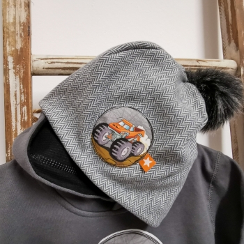 Patch / Aufnäher  - Monstertruck Hörner - Orange