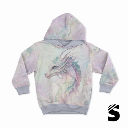 PANEL  Pastell Glitzer Dragon #1 -  French Terry  (Reaktivdruck)