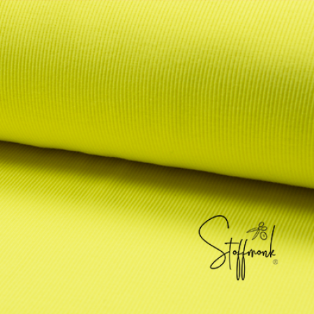 Bündchen NEON Gelb Uni - Fein RIB Bündchen