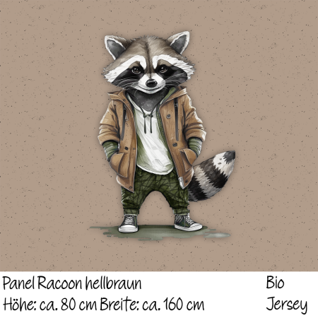 Ep - Panel Racoon #hellbraun MINI KONFETTI - Bio Jersey