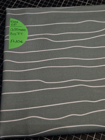 RestEP - 0,95 Meter Stripes #mint - Bio French Terry - 17,10€