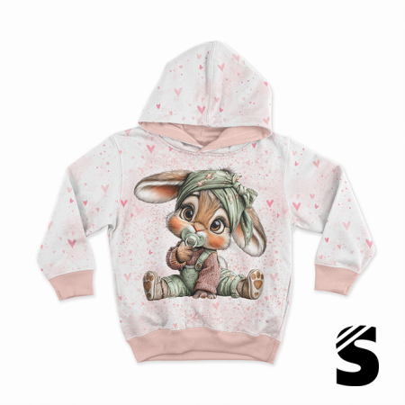 Rosa Herzen Kombi  -  French Terry  (Reaktivdruck)