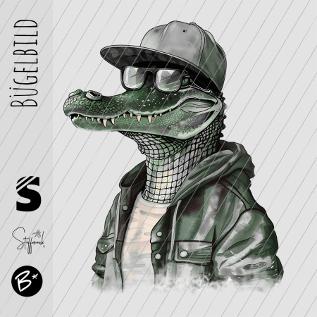 Bügelbild -  " Cool Kroko "