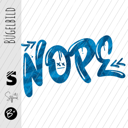 Bügelbild - " Nope " Strokes #royalblau
