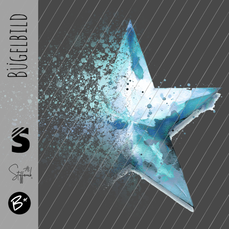 Bügelbild -  " Star zerstört #blau "