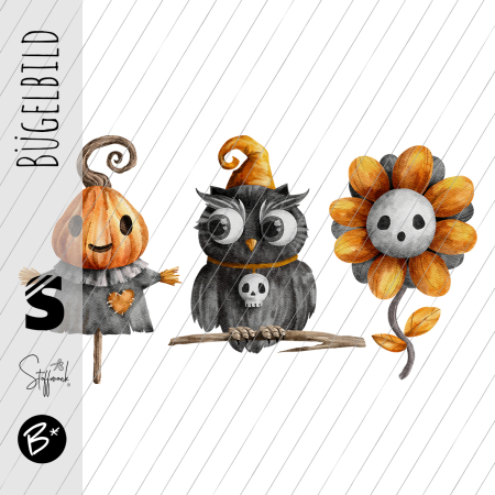 Bügelbild - H85 - " 3er Halloween Figuren "
