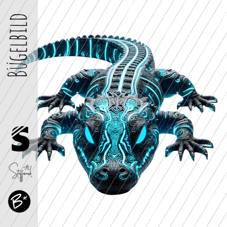 Bügelbild -  " Kroko 26 # blue "