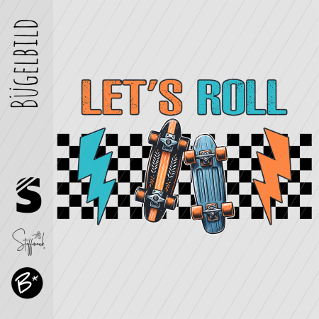 Bügelbild -  " LETS ROLL "